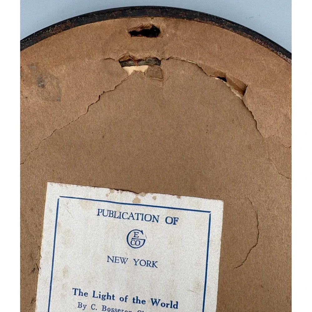 Vintage Baby‎ Jesus The Light of the World Print Picture Frame Oval C. Chambers - Picture 12 of 14